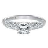Artcarved Bridal Semi-Mounted with Side Stones Vintage Engagement Ring Glenda 14K White Gold - 31-V529EUW-E.01 photo 2