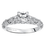 Artcarved Bridal Semi-Mounted with Side Stones Vintage Engagement Ring Glenda 14K White Gold - 31-V529EUW-E.01 photo 4