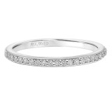 Artcarved Bridal Mounted with Side Stones Classic One Love Diamond Wedding Band Bree 18K White Gold - 31-V886XRW-L.01 photo 2