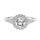 Artcarved Bridal Semi-Mounted with Side Stones Vintage Filigree Halo Engagement Ring Ada 14K White Gold - 31-V790ERW-E.01 photo 2