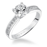 Artcarved Bridal Semi-Mounted with Side Stones Classic Engagement Ring Portia 14K White Gold - 31-V413ERW-E.01 photo