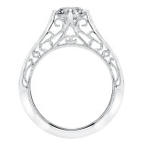 Artcarved Bridal Mounted with CZ Center Vintage Filigree Solitaire Engagement Ring Laurette 14K White Gold - 31-V726ERW-E.00 photo 3