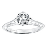 Artcarved Bridal Mounted with CZ Center Vintage Filigree Solitaire Engagement Ring Laurette 14K White Gold - 31-V726ERW-E.00 photo 4
