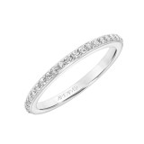 Artcarved Bridal Mounted with Side Stones Contemporary Bezel Diamond Wedding Band Gray 18K White Gold - 31-V836W-L.01 photo