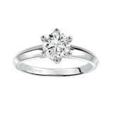 Artcarved Bridal Unmounted No Stones Classic Solitaire Engagement Ring Stacy 14K White Gold - 31-V402ERW-E.01 photo 4