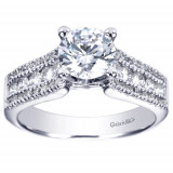 Gabriel & Co 14k White Gold Round Straight Engagement Ring photo