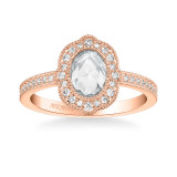 Artcarved Bridal Mounted Mined Live Center Vintage Halo Engagement Ring Sophia 14K Rose Gold - 31-V1000CVR-E.00 photo 2