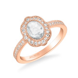 Artcarved Bridal Mounted Mined Live Center Vintage Halo Engagement Ring Sophia 14K Rose Gold - 31-V1000CVR-E.00 photo