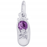 Sterling Silver 02 February Babyshoe Charm photo