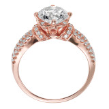 Artcarved Bridal Mounted with CZ Center Contemporary Floral Diamond Engagement Ring Phoebe 14K Rose Gold - 31-V337GRR-E.00 photo 3