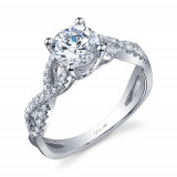 0.26tw Semi-Mount Engagement Ring With 1ct Round Head photo