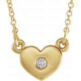 14K Yellow .03 CTW Diamond Heart 16 Necklace - 86335601P photo