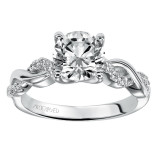 Artcarved Bridal Semi-Mounted with Side Stones Contemporary One Love Engagement Ring Gabriella 14K White Gold - 31-V319GRW-E.01 photo 4