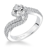 Artcarved Bridal Semi-Mounted with Side Stones Contemporary Diamond Engagement Ring Orla 14K White Gold - 31-V597ERW-E.01 photo