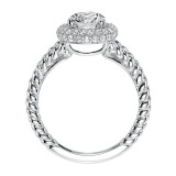 Artcarved Bridal Mounted with CZ Center Contemporary Americana Halo Engagement Ring Margo 14K White Gold - 31-V570ERW-E.00 photo 3