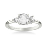 Artcarved Bridal Mounted Mined Live Center Contemporary Diamond Engagement Ring 14K White Gold - 31-V1017DRW-E.00 photo 2