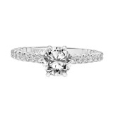 Artcarved Bridal Semi-Mounted with Side Stones Classic Engagement Ring Arabelle 14K White Gold - 31-V805ERW-E.01 photo 2