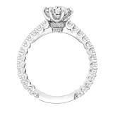 Artcarved Bridal Semi-Mounted with Side Stones Classic Engagement Ring Arabelle 14K White Gold - 31-V805ERW-E.01 photo 3