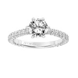 Artcarved Bridal Semi-Mounted with Side Stones Classic Engagement Ring Arabelle 14K White Gold - 31-V805ERW-E.01 photo 4