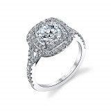 0.74tw Semi-Mount Engagement Ring With 1.5ct Round Head photo