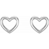 Platinum 8.7x8 mm Heart Earrings - 86328603P photo 2