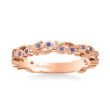 Artcarved Bridal Mounted with Side Stones Contemporary Anniversary Band 14K Rose Gold & Blue Sapphire - 33-V9479SR-L.00 photo 2