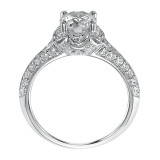 Artcarved Bridal Semi-Mounted with Side Stones Contemporary Halo Engagement Ring Cynthia 14K White Gold - 31-V389ERW-E.01 photo 3