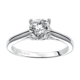 Artcarved Bridal Mounted with CZ Center Classic Solitaire Engagement Ring Abby 14K White Gold - 31-V299ERW-E.00 photo 4