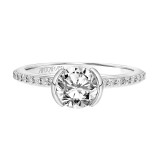 Artcarved Bridal Mounted with CZ Center Contemporary Bezel Engagement Ring Gray 18K White Gold - 31-V836ERW-E.02 photo 2
