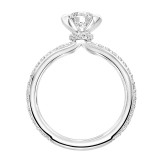 Artcarved Bridal Mounted with CZ Center Contemporary Bezel Engagement Ring Gray 18K White Gold - 31-V836ERW-E.02 photo 3
