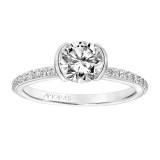 Artcarved Bridal Mounted with CZ Center Contemporary Bezel Engagement Ring Gray 18K White Gold - 31-V836ERW-E.02 photo 4