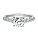 Artcarved Bridal Semi-Mounted with Side Stones Classic Diamond Engagement Ring Leandra 14K White Gold - 31-V508FRW-E.01 photo 2