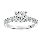 Artcarved Bridal Semi-Mounted with Side Stones Classic Diamond Engagement Ring Leandra 14K White Gold - 31-V508FRW-E.01 photo 4