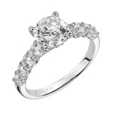 Artcarved Bridal Semi-Mounted with Side Stones Classic Diamond Engagement Ring Leandra 14K White Gold - 31-V508FRW-E.01 photo