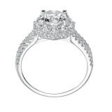 Artcarved Bridal Semi-Mounted with Side Stones Contemporary Halo Engagement Ring Jacqueline 14K White Gold - 31-V453ERW-E.01 photo 3
