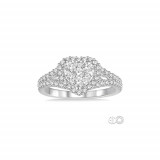 Ashi 14k White Gold Round Cut Diamond Heart Shape Lovebright Engagement Ring photo 2