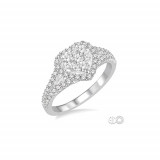 Ashi 14k White Gold Round Cut Diamond Heart Shape Lovebright Engagement Ring photo