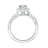 Artcarved Bridal Mounted with CZ Center Contemporary Twist Halo Engagement Ring Charlene 14K White Gold - 31-V682ERW-E.00 photo 3