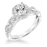 Artcarved Bridal Mounted with CZ Center Contemporary Twist Halo Engagement Ring Charlene 14K White Gold - 31-V682ERW-E.00 photo
