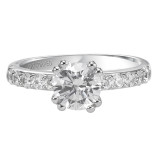 Artcarved Bridal Semi-Mounted with Side Stones Classic Diamond Engagement Ring Mia 14K White Gold - 31-V223ERW-E.01 photo 2
