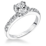 Artcarved Bridal Semi-Mounted with Side Stones Classic Diamond Engagement Ring Mia 14K White Gold - 31-V223ERW-E.01 photo
