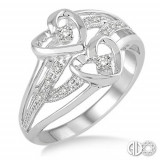 Ashi Diamonds Silver Twice Heart Ring photo