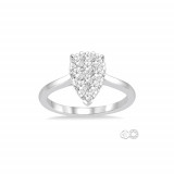 Ashi 14k Rose Gold Square Shape Round Cut Diamond Lovebright Engagement Ring photo 2