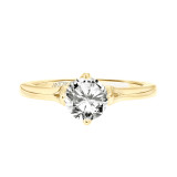 Artcarved Bridal Mounted with CZ Center Contemporary Floral Solitaire Engagement Ring Buttercup 14K Yellow Gold - 31-V777ERY-E.00 photo 2