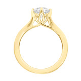 Artcarved Bridal Mounted with CZ Center Contemporary Floral Solitaire Engagement Ring Buttercup 14K Yellow Gold - 31-V777ERY-E.00 photo 3