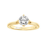 Artcarved Bridal Mounted with CZ Center Contemporary Floral Solitaire Engagement Ring Buttercup 14K Yellow Gold - 31-V777ERY-E.00 photo 4