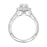 Artcarved Bridal Mounted with CZ Center Classic Halo Engagement Ring Pamela 18K White Gold - 31-V809ERW-E.02 photo 3