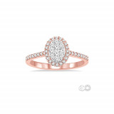 Ashi 14k Rose Gold Oval Shape Diamond Lovebright Engagement Ring photo 2