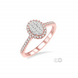 Ashi 14k Rose Gold Oval Shape Diamond Lovebright Engagement Ring photo