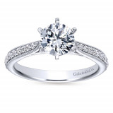 Gabriel & Co 14k White Gold Round Straight Engagement Ring photo
